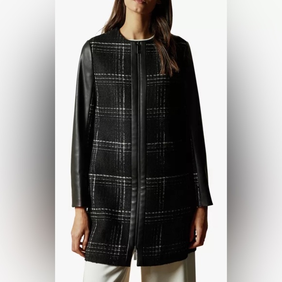 Ted Baker Vegan Leather Sleeve Jacket - Picture 1 of 7